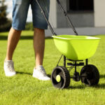 Fertilizing lawn