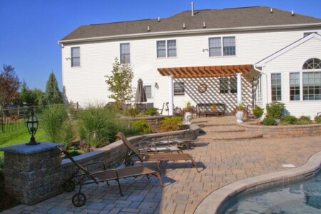 Picture of a backyard with an inground pool.